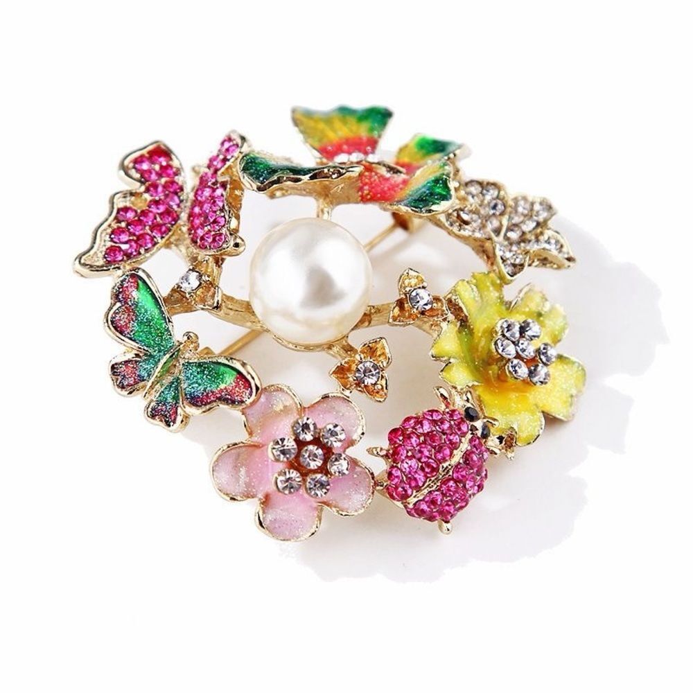 Multi-Color Butterfly Flower Ladybug Brooch - Picture 4 of 5